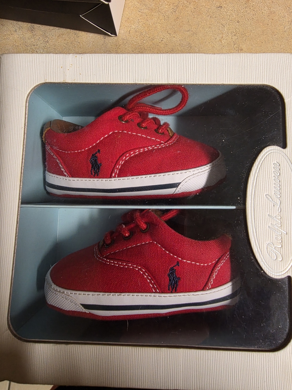 Ralph Lauren Red Kids Canvas Sneakers